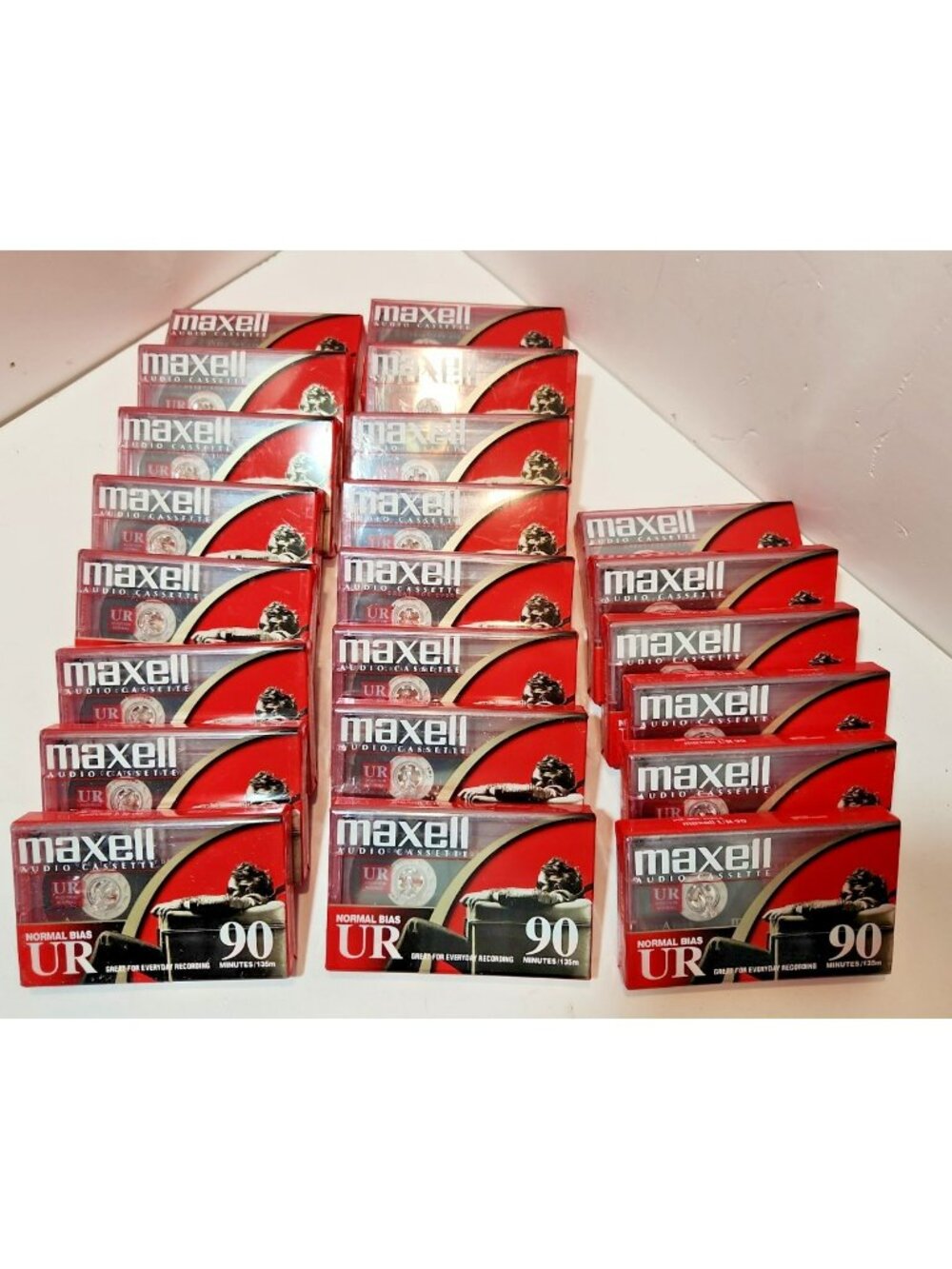 Lot of 22 Maxell UR-90 Audio Cassettes NEW in Package Normal Bias